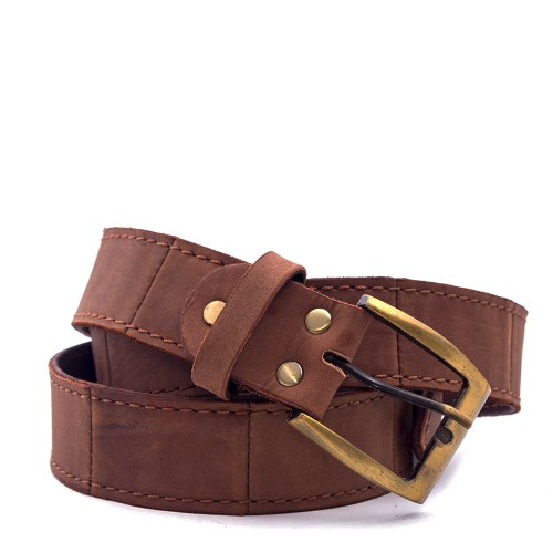Curea piele nabuc maro CB009
