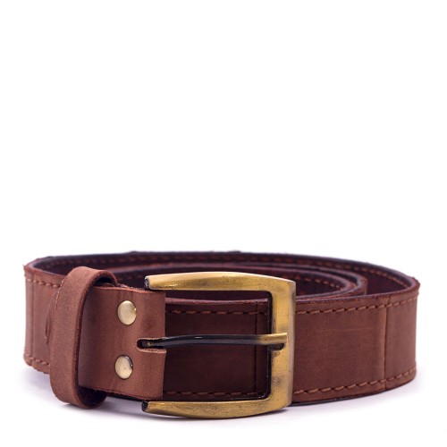 Curea piele nabuc maro CB009