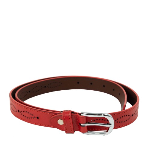 Curea piele naturala rosie CF064 