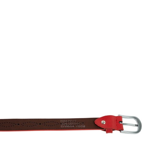 Curea piele naturala rosie CF064 