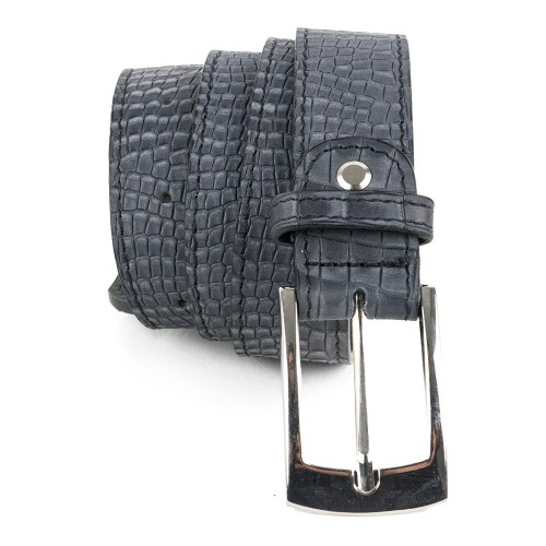 Curea piele bleumarin imprimeu sarpe CF016