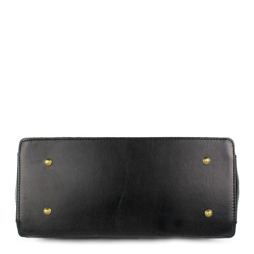 Geanta piele neagra/ motive traditionale populare GF846
