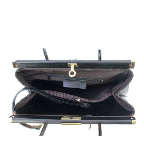 Geanta piele neagra/ motive traditionale populare GF846