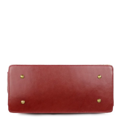 Geanta piele grena/ motive traditionale populare GF848
