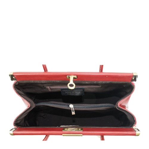 Geanta piele grena/ motive traditionale populare GF848