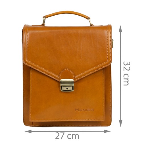 Geanta piele maro ocru GB024