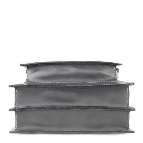 Geanta piele gri inchis prafuit GB028
