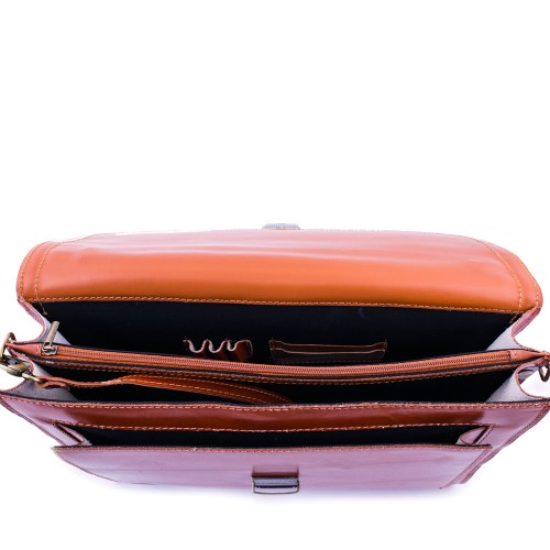 Geanta piele maro ocru GB042