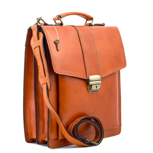 Geanta piele maro ocru GB059