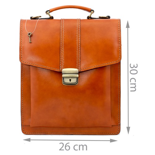 Geanta piele maro ocru GB059