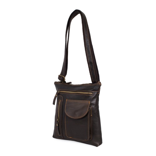 Geanta piele maro inchis GB068