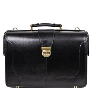 Geanta barbati tip servieta piele neagra GB230