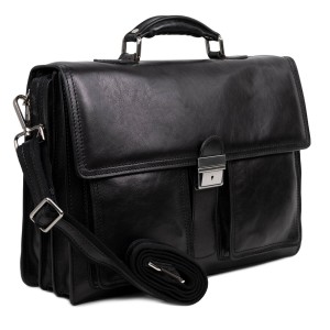 Geanta piele naturala neagra GB232