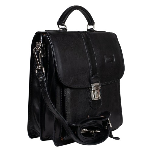 Geanta barbati piele naturala neagra GB257