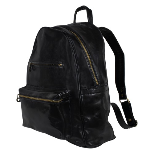 Rucsac piele naturala neagra GB258