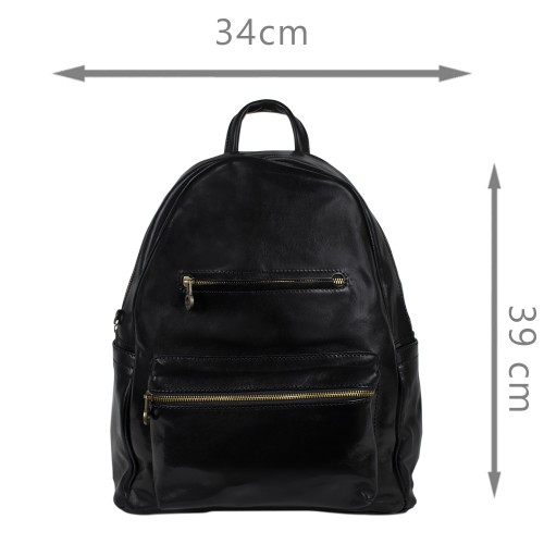 Rucsac piele naturala neagra GB258
