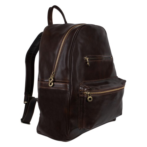 Rucsac piele naturala maro-inchis GB259
