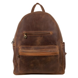 Rucsac piele naturala maro-nabuc GB260