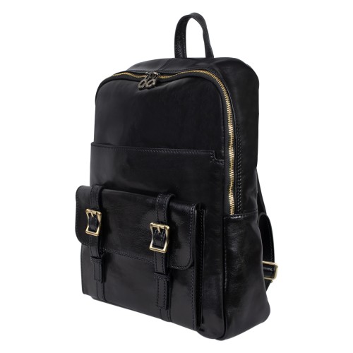 Rucsac piele naturala neagra GB261