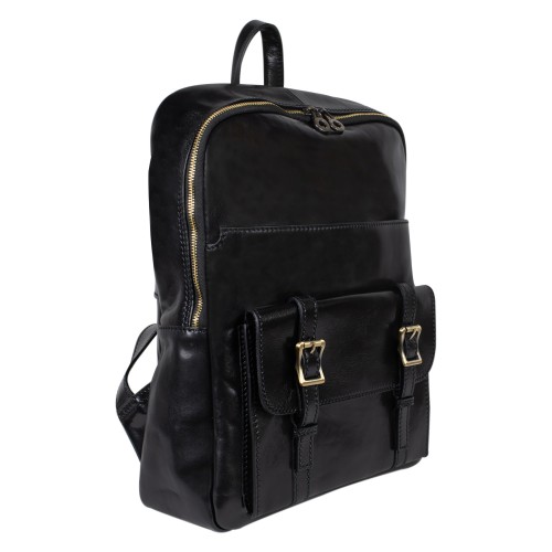 Rucsac piele naturala neagra GB261