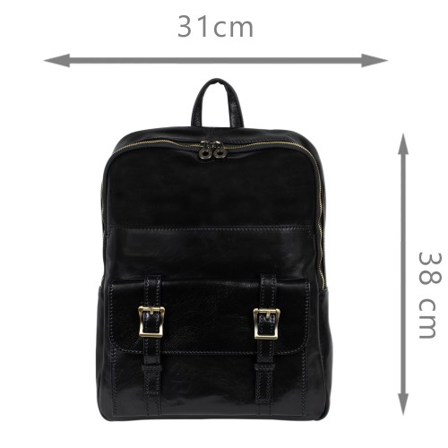 Rucsac piele naturala neagra GB261