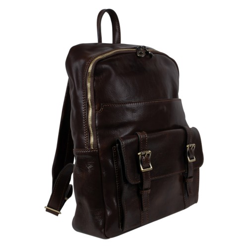 Rucsac piele naturala maro-inchis GB262