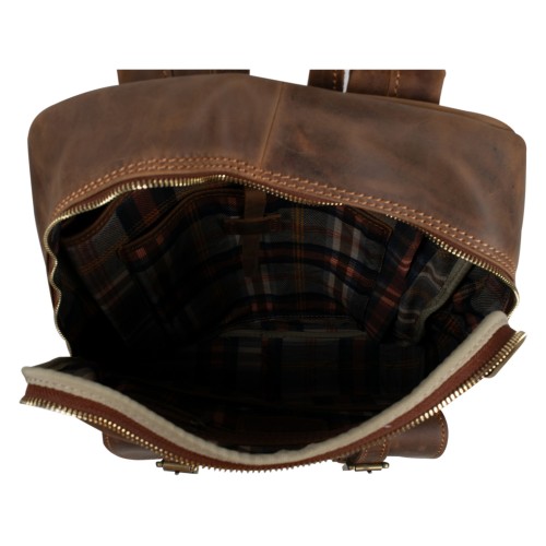 Rucsac piele naturala maro-nabuc GB263
