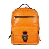 Rucsac piele naturala oranj/maro GB264
