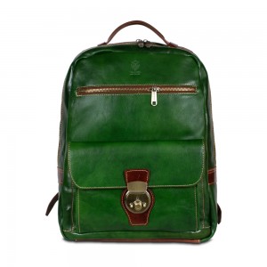 Rucsac piele naturala verde/maro GB265