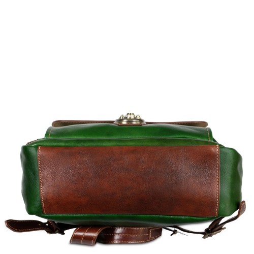 Rucsac piele naturala verde/maro GB265