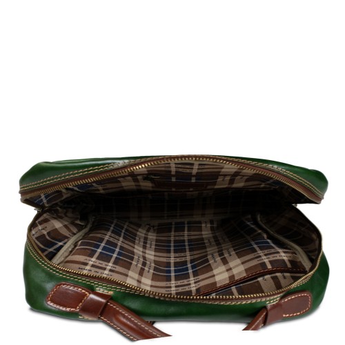 Rucsac piele naturala verde/maro GB265