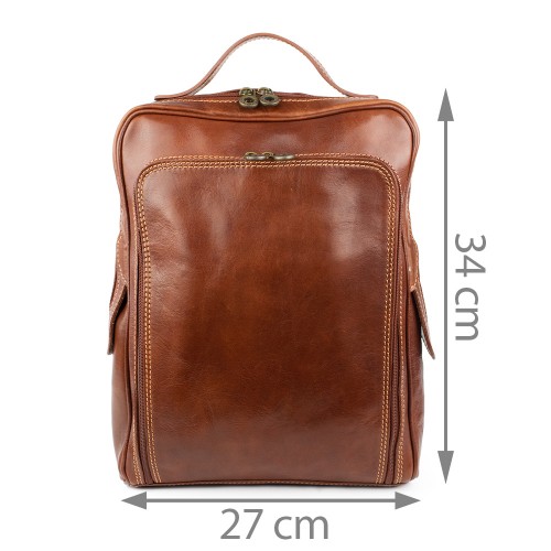 Rucsac piele maro ocru GB107