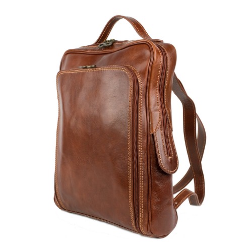 Rucsac piele maro ocru GB107