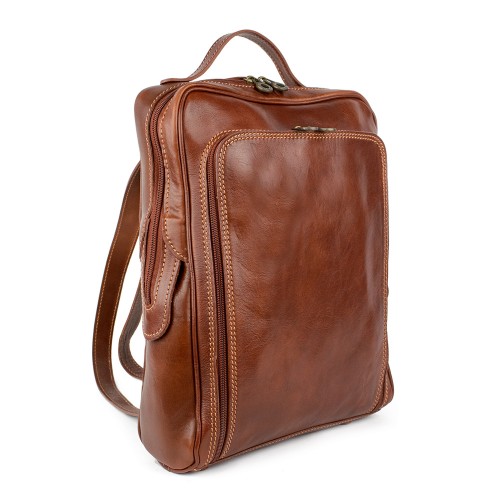 Rucsac piele maro ocru GB107