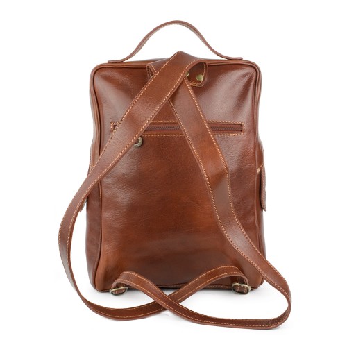 Rucsac piele maro ocru GB107