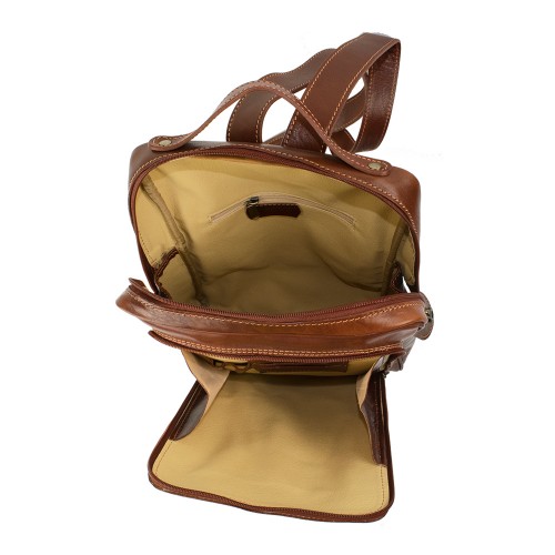 Rucsac piele maro ocru GB107