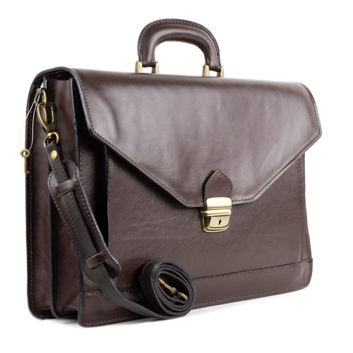 Geanta piele maro inchis GB109