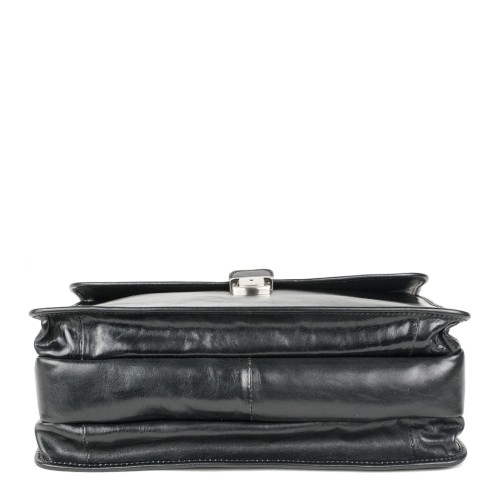 Geanta piele naturala neagra GB113