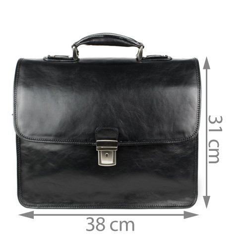 Geanta piele naturala neagra GB113