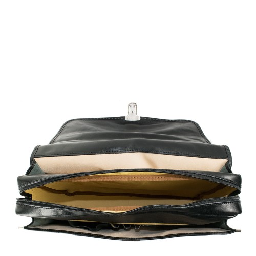 Geanta piele naturala neagra GB113