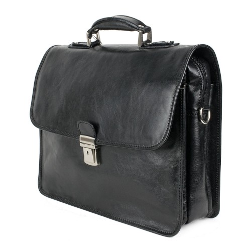 Geanta piele naturala neagra GB113