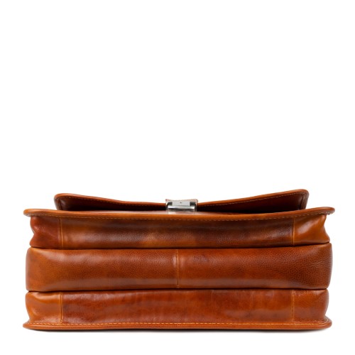 Geanta piele naturala maro ocru GB136