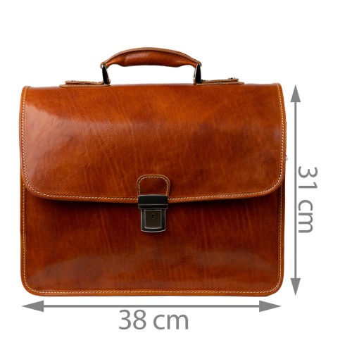 Geanta piele naturala maro ocru GB136