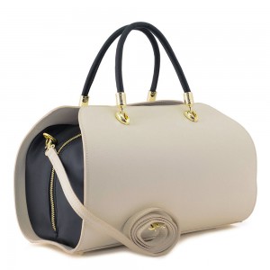 Geanta piele bej cu brun GF002