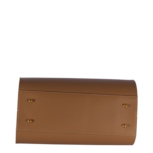 Geanta piele bej cu maro GF004