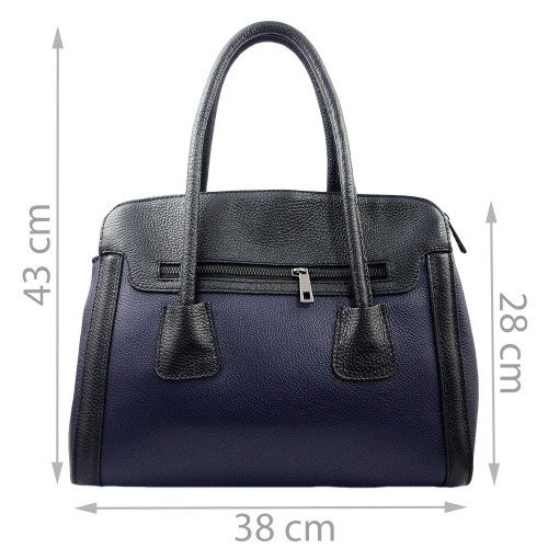 Geanta piele negru / bleumarin GF026
