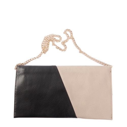 Plic piele crem cu negru GF035