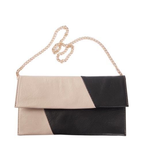 Plic piele crem cu negru GF035
