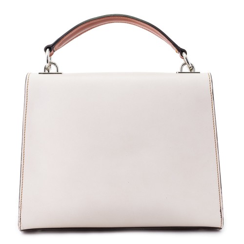 Geanta piele crem/ maro GF064