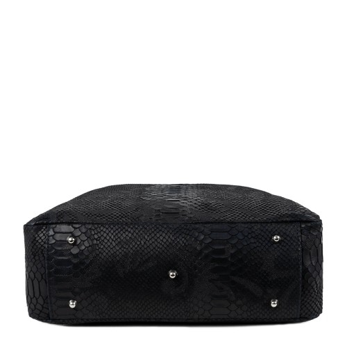 Geanta piele neagra cu imprimeu GF072